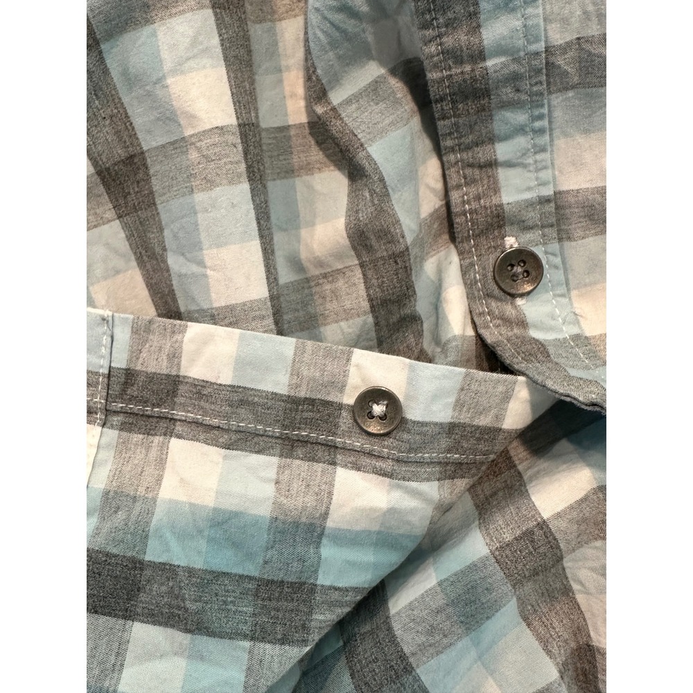 Kenneth Cole New York Plaid Button Down Shirt Men's XXL Blue Gray Long Sleeve - Picture 5 of 10